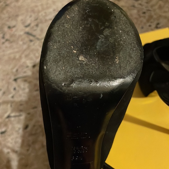 Vintage Fendi Suede Buckle Peep Toe Heels - Picture 7 of 9